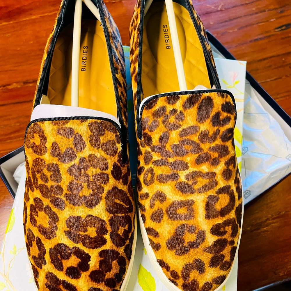 BIRDIES, NWT, size 9, Leopard dyed calf-hair ‘The Swift’